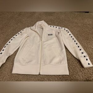 Golden goose White Zip-Up Jacket sweatshirt with black Stars